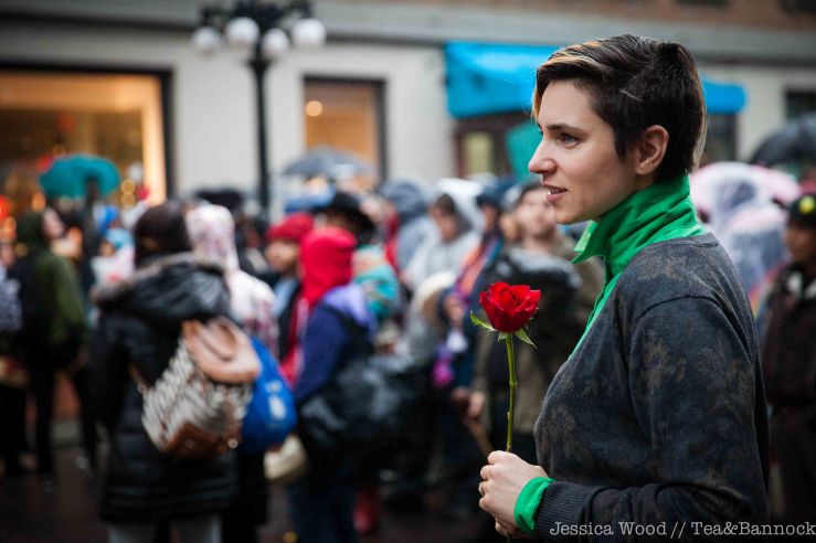 Megan Branson marching in solidarity