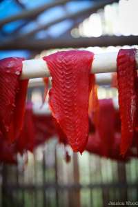 Fresh Sockeye being smoked in Telegraph Creek