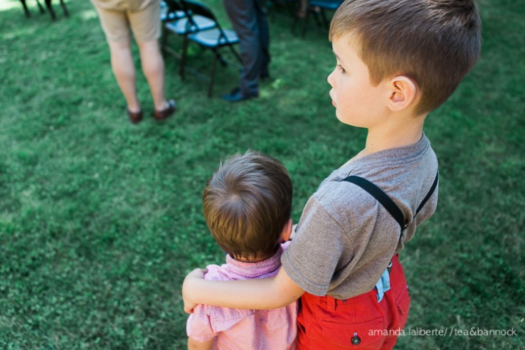 My kids after Jeremy and Sarah's wedding ceremony. Luc saw this photo today and asked if we could go back to that wedding.