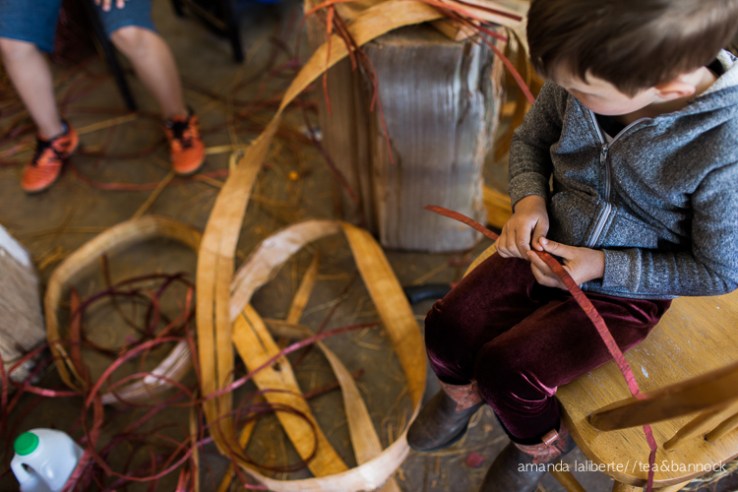 I've been asked to document the preparation of the Memorial PA'SA for Dorothy Rachelle Nolie. Both of my children have been tagging along with me to photograph all the work leading up to the potlatch. Here Luc was invited to help with soften the cedar bark.